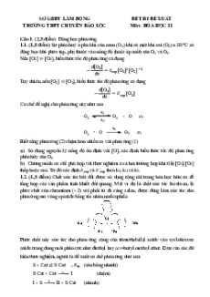 Đề thi HSG Hóa học 11 Trường THPT Chuyên Bảo Lộc - Lâm Đồng