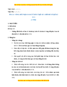 Giáo án Bài 21 Lịch sử 7 Chân trời sáng tạo: Vùng đất phía nam từ đầu thế kỉ X đến đầu thế kỉ XVI (phiên bản 2)