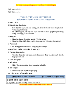 Giáo án Tuần 15 HĐTN lớp 2 Cánh diều