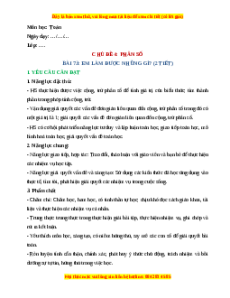 Giáo án Em làm được những gì Toán lớp 4 Chân trời sáng tạo