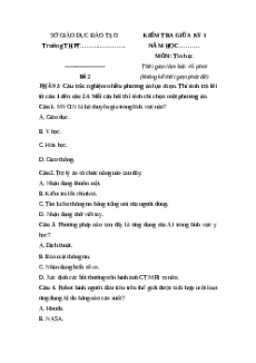 Đề thi giữa kì 1 Tin học 12 Cánh diều tạo (Đề 2)