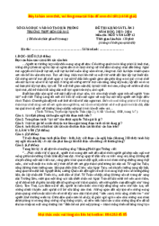 Đề thi thử tốt nghiệp Ngữ Văn trường THPT Hồng Bàng - Hải Phòng lần 2 năm 2024