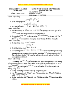 Đề thi vào 10 môn Toán tỉnh Quảng Nam (Hệ không chuyên) năm 2021