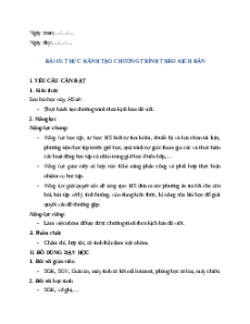 Giáo án Bài 15: Thực hành tạo chương trình theo kịch bản Tin học lớp 5 Chân trời sáng tạo