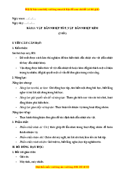 Giáo án Bài 13 Khoa học lớp 4 (Kết nối tri thức): Vật dẫn nhiệt tốt, vật dẫn nhiệt kém