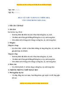 Giáo án Bài 3 Công nghệ lớp 4 Kết nối tri thức: Vật liệu và dụng cụ trồng hoa, cây cảnh trong chậu