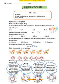 Bài tập cuối tuần Toán lớp 3 Tuần 2 Cánh diều (có lời giải)