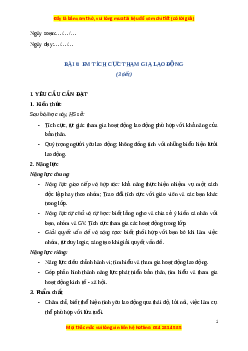 Giáo án Bài 6 Đạo đức lớp 4 Cánh diều: Em tích cực tham gia lao động