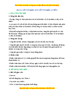 Giáo án Số tự nhiên. dãy số tự nhiên Toán lớp 4 Cánh diều