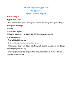 Bộ 3 đề thi giữa kì 2 Hóa học 12 Chân trời sáng tạo có đáp án