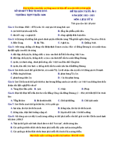 Đề thi thử Lịch sử trường Triệu sơn - Thanh Hóa lần 2 năm 2023