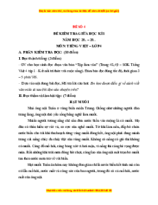 Đề thi giữa kì 1 Tiếng Việt lớp 4 Kết nối tri thức (đề 4)