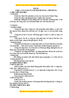 Giáo án Bài 10 Lịch sử 11 Cánh diều (2024): Cuộc cải cách của Lê Thánh Tông (thế kỉ 15)