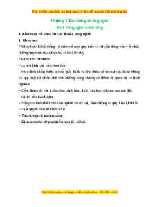 Lý thuyết Bài 1: Công nghệ và đời sống