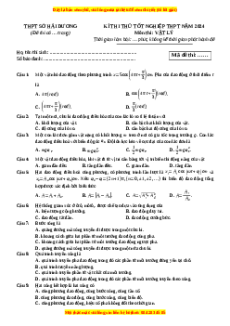 Đề thi thử tốt nghiệp Vật lí Sở Hải Dương năm 2024