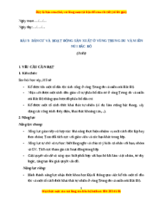 Giáo án Bài 5 Lịch sử & Địa lí lớp 4 Kết nối tri thức: Dân cư và hoạt động sản xuất ở vùng Trung du và miền núi Bắc bộ