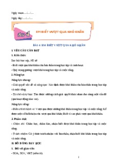 Giáo án Bài 4: Em biết vượt qua khó khăn Đạo đức lớp 5 Cánh diều