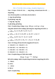 Trắc nghiệm Tính biên thiên enthalpy của phản ứng hóa học Hóa học 10 Chân trời sáng tạo