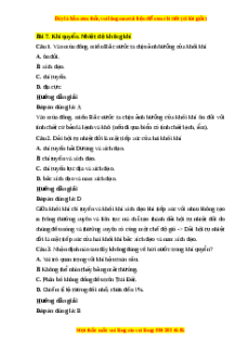 Trắc nghiệm Bài 7: Khí quyển. Nhiệt độ không khí Địa lí 10 Cánh diều