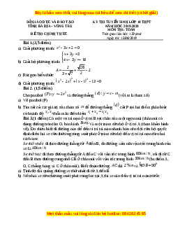 Đề thi vào 10 môn Toán tỉnh Bà Rịa Vũng Tàu năm 2020
