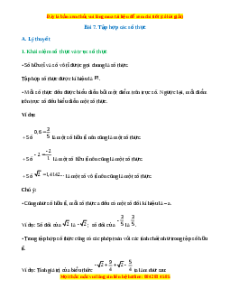 Lý thuyết Bài 7: Tập hợp các số thực