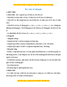Giáo án Hàm số lượng giác  Toán 11 Kết nối tri thức