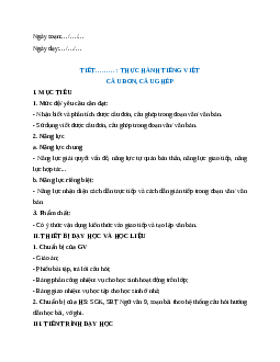 Giáo án Thực hành tiếng Việt trang 122 Ngữ Văn 9 Cánh diều