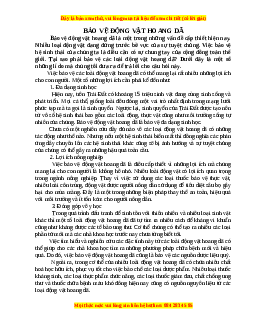 Phiếu bài tập Tuần 1 Bảo vệ động vật hoang dã – Cần sự chung tay của cả thế giới Ngữ văn 6