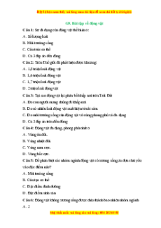 Trắc nghiệm Động vật KHTN 6 Kết nối tri thức