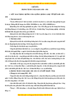 Trắc nghiệm Phong trào cách mạng 1930-1935 Lịch sử 12