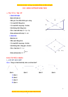 Chuyên đề Hình chữ nhật. Hình thoi Toán 6 Cánh diều
