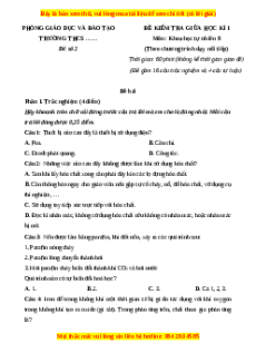 Đề thi giữa kì 1 KHTN 8 Kết nối tri thức (nối tiếp) - Đề 2