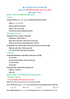 Đề cương ôn tập Cuối kì 2 Toán 9 Kết nối tri thức