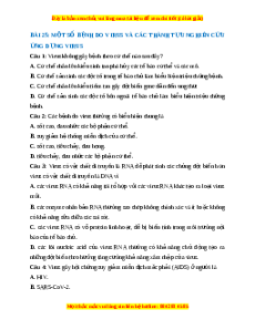 Trắc nghiệm Một số bệnh do virus và các thành tựu nghiên cứu ứng dụng virus Sinh học 10 Kết nối tri thức