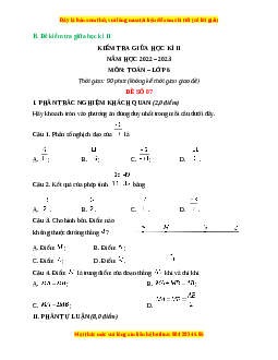 Đề thi giữa kì 2 Toán 6 Kết nối tri thức (Đề 7)