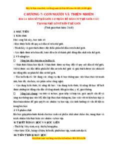 Giáo án Bài 24 Địa lí 6 Cánh diều (2024): Dân số thế giới. Sự phân bố dân cư thế giới. Các thành phố lớn trên thế giới