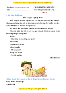 Bài tập cuối tuần Tiếng việt lớp 2 Tuần 20 Cánh diều (có lời giải)