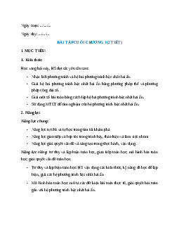 Giáo án Bài tập cuối chương 1 Toán 9 Kết nối tri thức