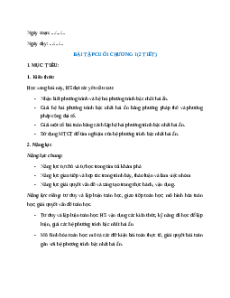 Giáo án Bài tập cuối chương 1 Toán 9 Kết nối tri thức