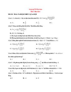 Trắc nghiệm Toán 11 Chân trời sáng tạo Chương 7 (có đúng sai, trả lời ngắn)