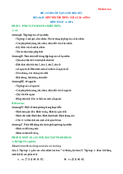 Đề cương ôn tập Cuối kì 1 Toán 6 Kết nối tri thức Cấu trúc mới