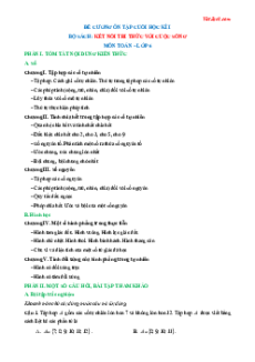 Đề cương ôn tập Cuối kì 1 Toán 6 Kết nối tri thức Cấu trúc mới