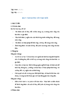 Giáo án Bài 7: Thích ứng với thay đổi Giáo dục công dân 9 Cánh diều