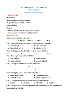 Đề cương Hóa học 11 Cuối kì 2 Chân trời sáng tạo (có lời giải)