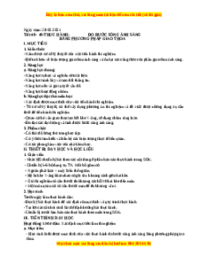 Giáo án Vật lí 12 Bài 29: Thực hành Đo bước sóng ánh sáng bằng phương pháp giao thoa