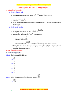 Chuyên đề Tỉ số. Tỉ số phần trăm Toán 6 Cánh diều