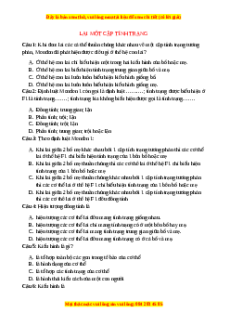 Trắc nghiệm Lai một cặp tính trạng Sinh học 9