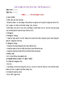 Giáo án Ôn tập học kì 2 (2024) Kết nối tri thức
