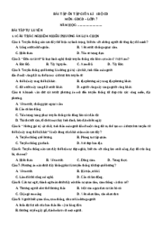 Bài tập ôn tập Giữa kì 1 GDCD 7 Cánh diều cấu trúc mới