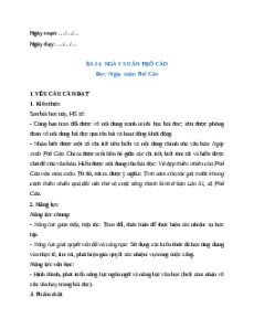 Giáo án Bài 4: Ngày xuân Phố Cáo Tiếng Việt lớp 5 Chân trời sáng tạo